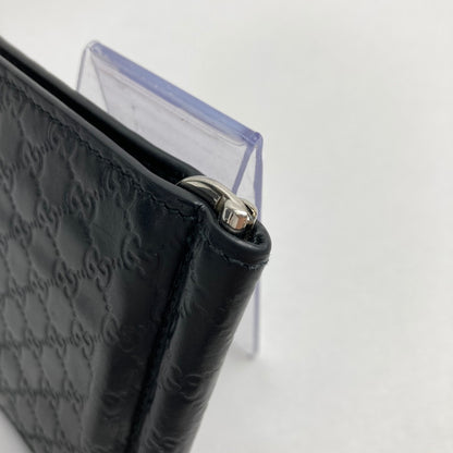 【中古品】【メンズ】 GUCCI グッチ 544473 モノグラム レザー マネ―クリップ カードケース 札入れ 二つ折り GG柄 シマ 181-241016-mh-4-fuz カラー：ブラック 万代Net店