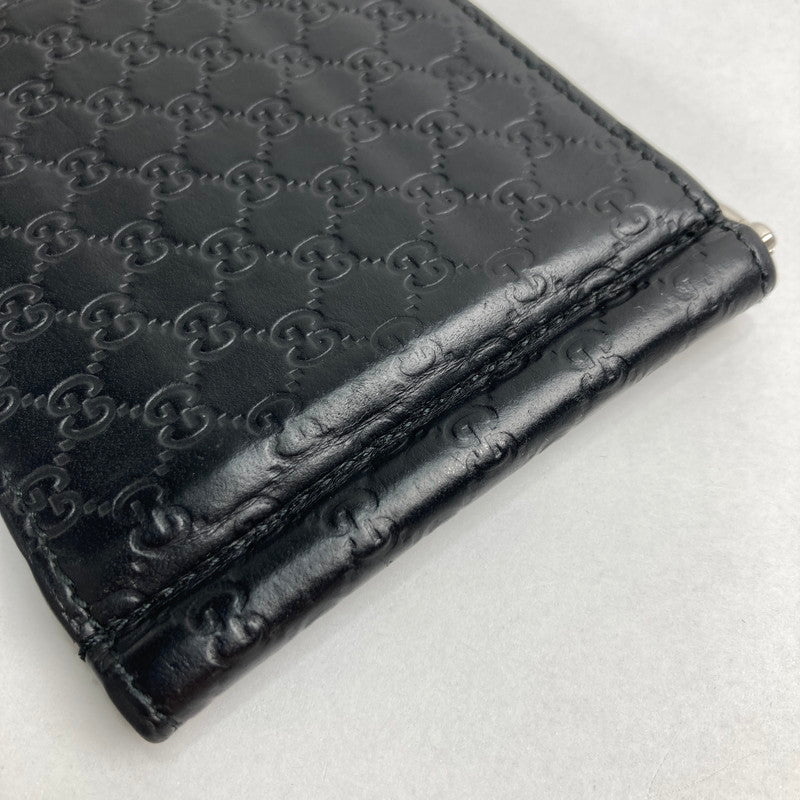 【中古品】【メンズ】 GUCCI グッチ 544473 モノグラム レザー マネ―クリップ カードケース 札入れ 二つ折り GG柄 シマ 181-241016-mh-4-fuz カラー：ブラック 万代Net店