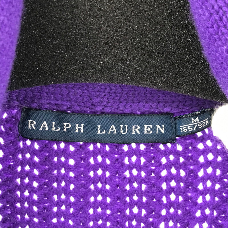 【中古品】【レディース】 RALPH LAUREN ラルフローレン カシミヤ混 ニット ショール カラー カーディガン トップス ブランド 古着 170-250122-mh-10-fuz サイズ：M カラー：パープル 万代Net店