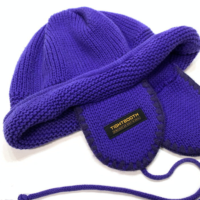 【中古品】【メンズ】 TIGHTBOOTH PRODUCITON BOMBER BEANIE ビーニー ニットキャップ ブランド 帽子 185-241019-gm-21-fuz サイズ：FREE カラー：パープル 万代Net店