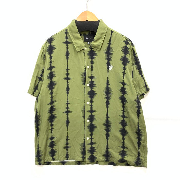 【中古品】【メンズ】 HUF ハフ SEISMOGRAM S/S RESORT SHIRT 半袖シャツ トップス ブランド 古着 142-241102-gm-39-fuz サイズ：M カラー：グリーン 万代Net店