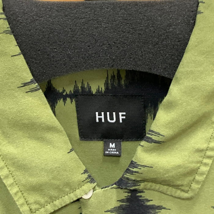 【中古品】【メンズ】 HUF ハフ SEISMOGRAM S/S RESORT SHIRT 半袖シャツ トップス ブランド 古着 142-241102-gm-39-fuz サイズ：M カラー：グリーン 万代Net店