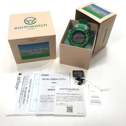 【中古美品】【メンズ】 CASIO カシオ G-SHOCK ジーショック GW-9500KJ-3JR EARTHWATCH 腕時計 箱付き ソーラー充電システム 電波時計 196-241022-mh-5-fuz カラー：グリーン 万代Net店