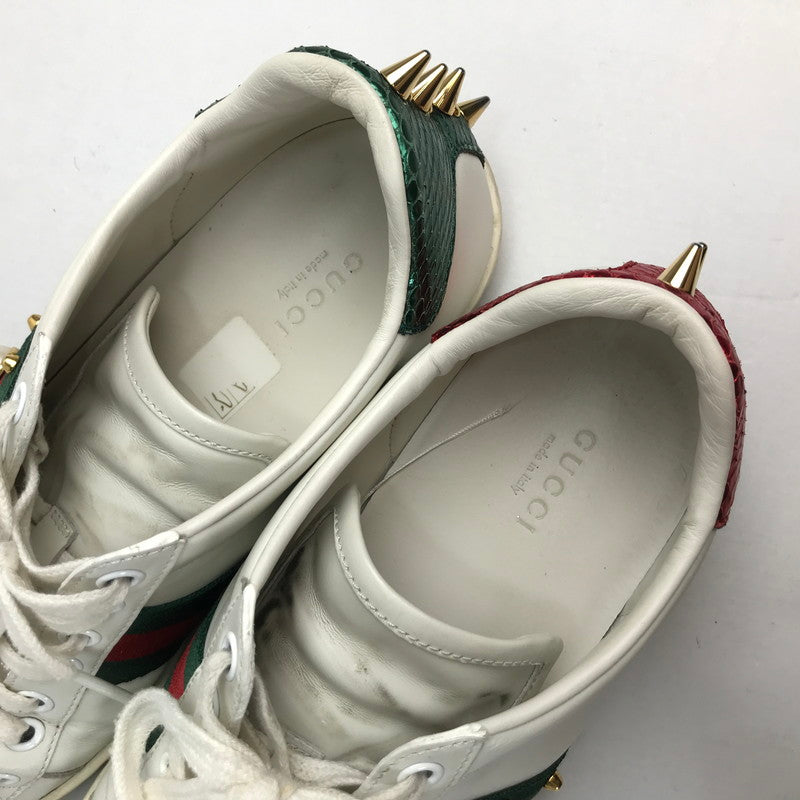 【中古品】【メンズ/レディース】 GUCCI グッチ 431887 パール スタッズ エーススニーカー  183-241025-mh-8-fuz サイズ：３６1/2 カラー：ホワイト 万代Net店