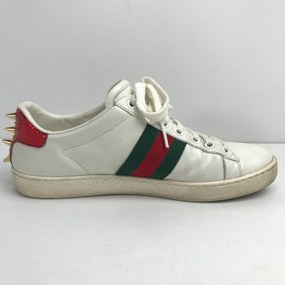 【中古品】【メンズ/レディース】 グッチ 431887 パール スタッズ エーススニーカー 183-241025-mh-8-fuz サイズ：３６1/2 カラー：ホワイト 万代Net店