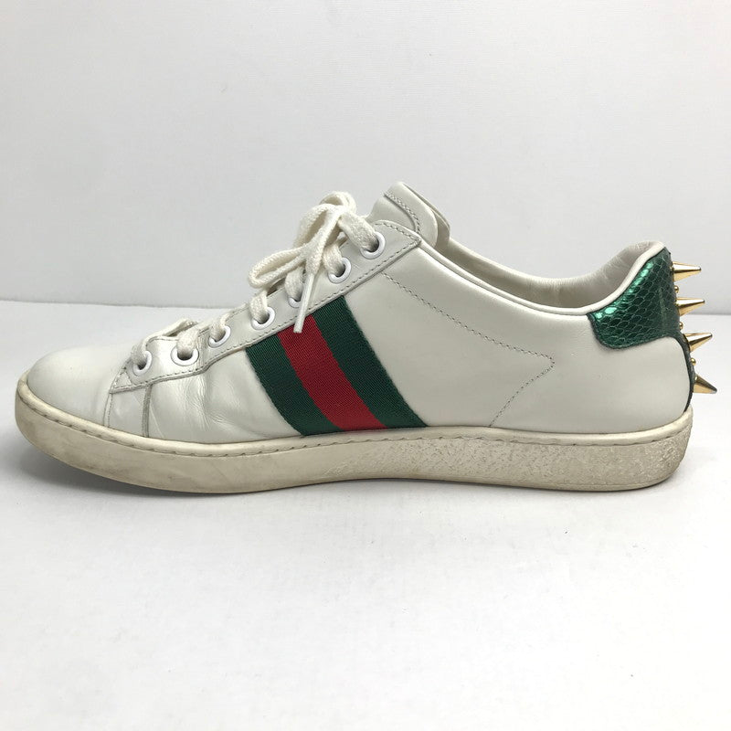 【中古品】【メンズ/レディース】 グッチ 431887 パール スタッズ エーススニーカー 183-241025-mh-8-fuz サイズ：３６1/2 カラー：ホワイト 万代Net店