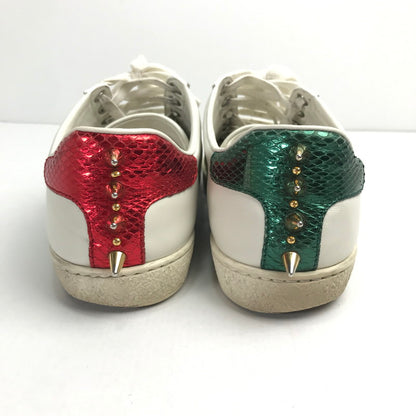 【中古品】【メンズ/レディース】 GUCCI グッチ 431887 パール スタッズ エーススニーカー  183-241025-mh-8-fuz サイズ：３６1/2 カラー：ホワイト 万代Net店