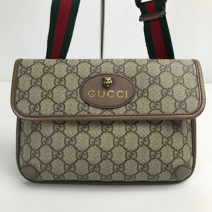 【中古品】【メンズ/レディース】 グッチ 493930 GGスプリーム ベルトバッグ ウエストバッグ ボディバッグ 180-241025-mh-9-fuz カラー：ベージュ 万代Net店