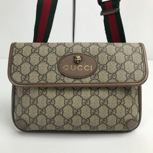 【中古品】【メンズ/レディース】 グッチ 493930 GGスプリーム ベルトバッグ ウエストバッグ ボディバッグ 180-241025-mh-9-fuz カラー：ベージュ 万代Net店