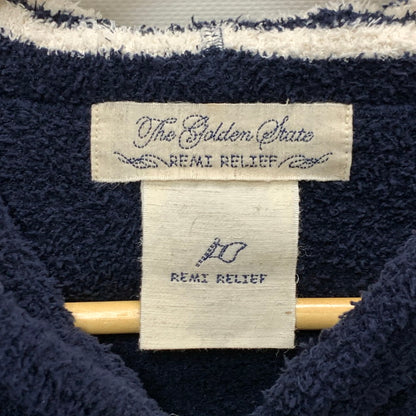 【中古品】【メンズ】 REMI RELIEF レミレリーフ FLEECE ZIP UP HOODIE フリースパーカー トップス ブランド 古着 140-241027-gm-15-fuz サイズ：S カラー：ネイビー 万代Net店