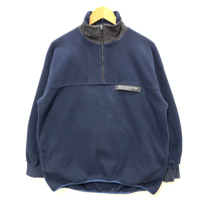 【中古品】【メンズ】 Manhattan Portage マンハッタンポーテージ FLEECE PULLOVER フリースプルオーバー ジャケット アウター ブランド 古着 144-241103-gm-16-fuz サイズ：FREE カラー：ネイビー 万代Net店