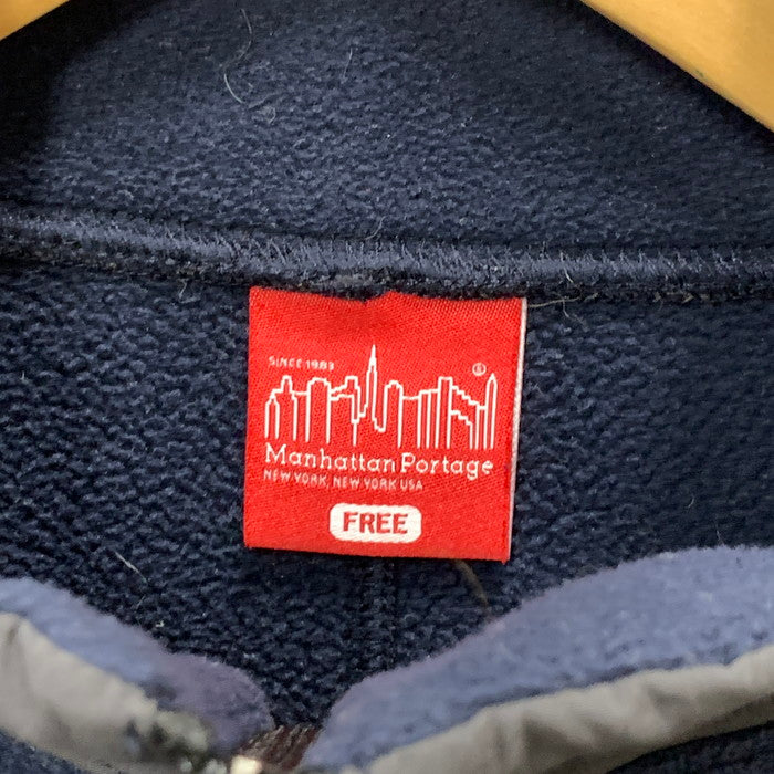 【中古品】【メンズ】 Manhattan Portage マンハッタンポーテージ FLEECE PULLOVER フリースプルオーバー ジャケット アウター ブランド 古着 144-241103-gm-16-fuz サイズ：FREE カラー：ネイビー 万代Net店