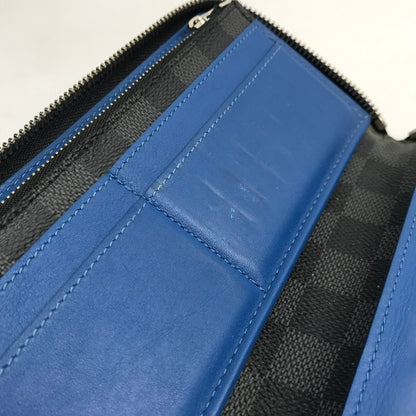 【中古品】【メンズ】 LOUIS VUITTON ルイ・ヴィトン N60078 ダミエ グラフィット ストライプ ジッピーウォレット ヴェルティカル 札入れ 小銭入れ ラウンドファスナー 長財布  179-241028-mh-8-fuz カラー：ブラック 万代Net店