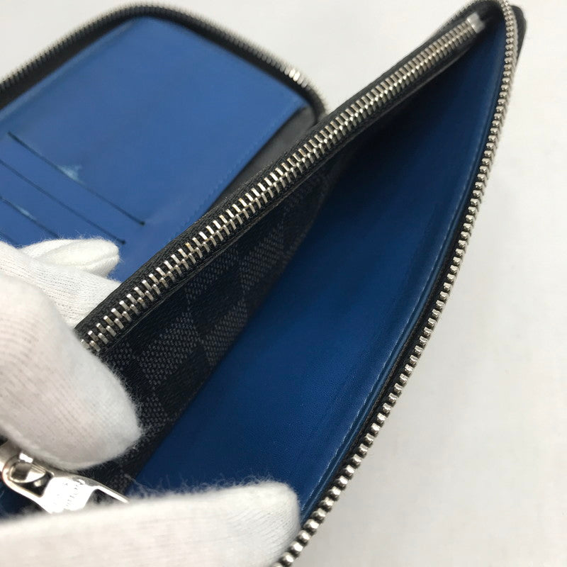 【中古品】【メンズ】 LOUIS VUITTON ルイ・ヴィトン N60078 ダミエ グラフィット ストライプ ジッピーウォレット ヴェルティカル 札入れ 小銭入れ ラウンドファスナー 長財布  179-241028-mh-8-fuz カラー：ブラック 万代Net店