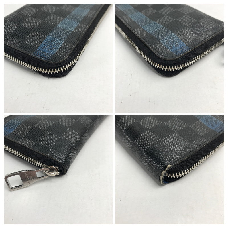 【中古品】【メンズ】 LOUIS VUITTON ルイ・ヴィトン N60078 ダミエ グラフィット ストライプ ジッピーウォレット ヴェルティカル 札入れ 小銭入れ ラウンドファスナー 長財布  179-241028-mh-8-fuz カラー：ブラック 万代Net店