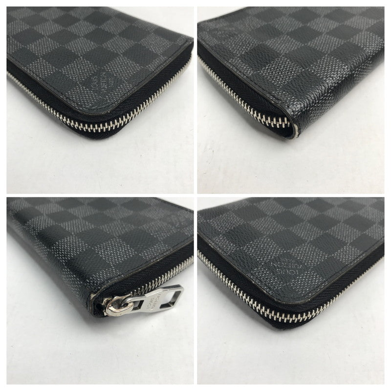 【中古品】【メンズ】 LOUIS VUITTON ルイ・ヴィトン N60078 ダミエ グラフィット ストライプ ジッピーウォレット ヴェルティカル 札入れ 小銭入れ ラウンドファスナー 長財布  179-241028-mh-8-fuz カラー：ブラック 万代Net店