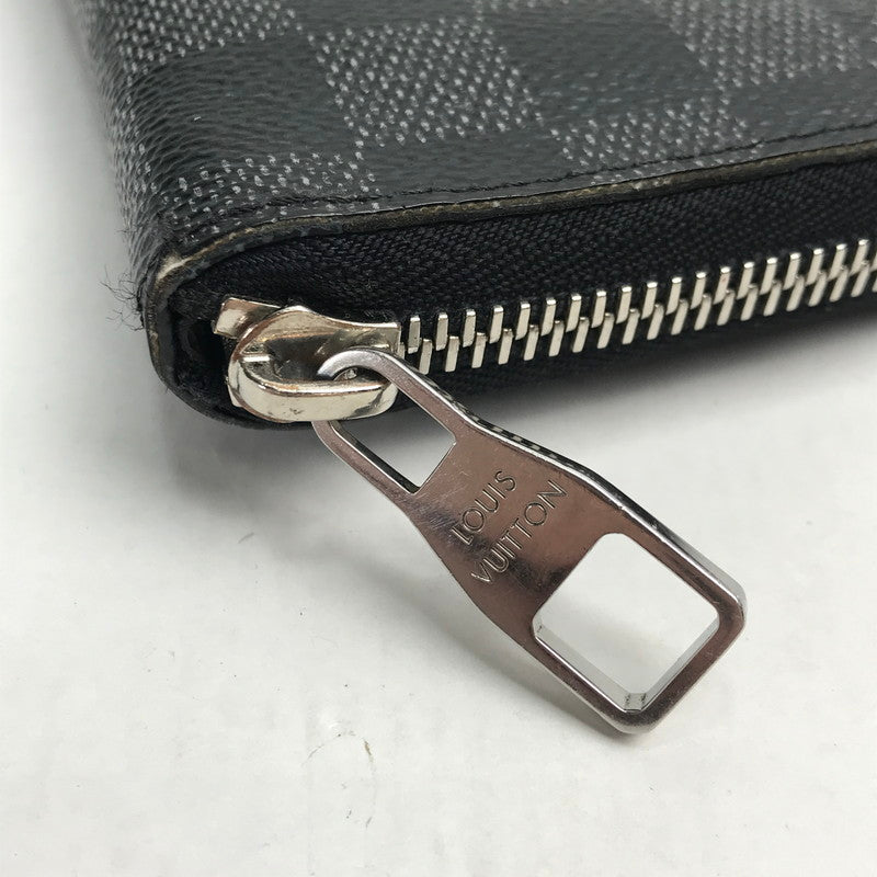 【中古品】【メンズ】 LOUIS VUITTON ルイ・ヴィトン N60078 ダミエ グラフィット ストライプ ジッピーウォレット ヴェルティカル 札入れ 小銭入れ ラウンドファスナー 長財布  179-241028-mh-8-fuz カラー：ブラック 万代Net店