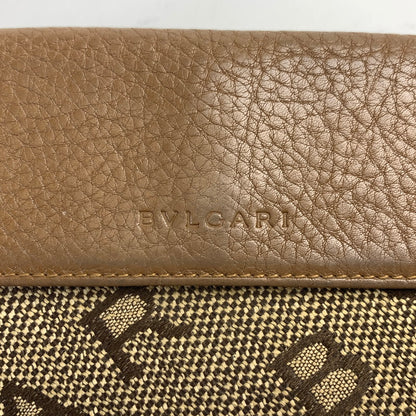 【中古品】【メンズ】 BVLGARI ブルガリ ロゴマニア Wホック 二つ折り 長財布 キャンバス ブランド 181-241108-mh-3-fuz カラー：ブラウン 万代Net店