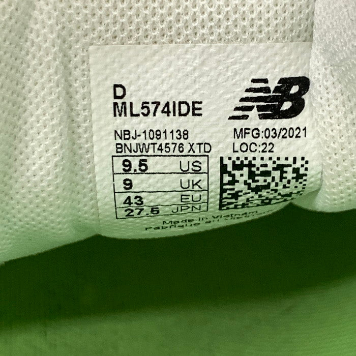 【中古品】【メンズ】 NEW BALANCE ニューバランス ML574IDE スニーカー シューズ 靴 162-241226-gm-12-fuz サイズ：27.5cm カラー：ホワイト 万代Net店