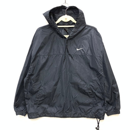 【中古品】【メンズ】 NIKE ナイキ 90s NYLON PULLOVER HOODIE ナイロン ジャケット アウター ブランド 古着 148-241110-gm-31-fuz サイズ：M カラー：ブラック 万代Net店