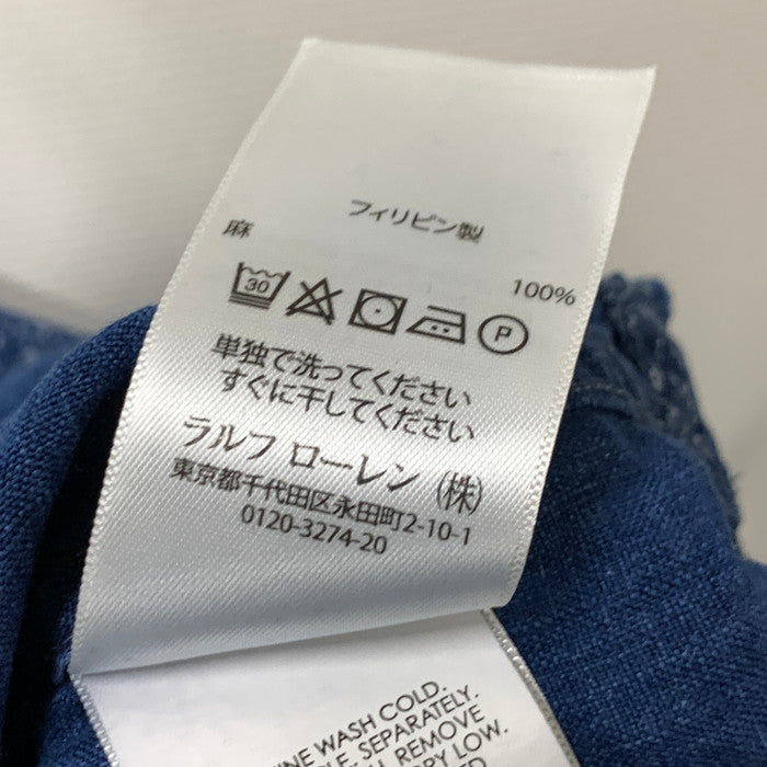 【中古品】【メンズ】 RALPH LAUREN ラルフローレン 麻 長袖シャツ トップス ブランド 古着 145-241227-gm-05-fuz サイズ：XS カラー：ブルー 万代Net店