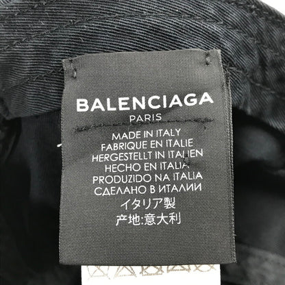 【中古品】【メンズ】 BALENCIAGA バレンシアガ 487067 410B7 18SS SNNERS CAP 刺繍 ロゴ キャップ 帽子 ブランド 185-241113-mh-1-fuz サイズ：L 59 カラー：ブラック 万代Net店