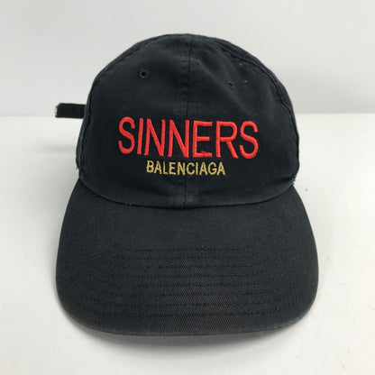 【中古品】【メンズ】 BALENCIAGA バレンシアガ 487067 410B7 18SS SNNERS CAP 刺繍 ロゴ キャップ 帽子 ブランド 185-241113-mh-1-fuz サイズ：L 59 カラー：ブラック 万代Net店