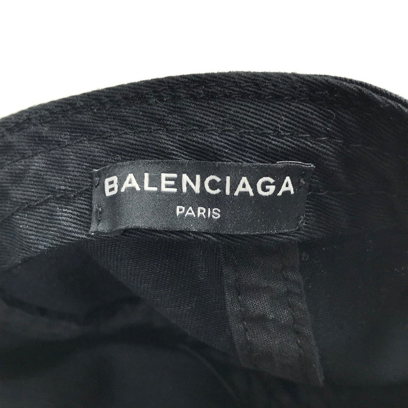 【中古品】【メンズ】 BALENCIAGA バレンシアガ 487067 410B7 18SS SNNERS CAP 刺繍 ロゴ キャップ 帽子 ブランド 185-241113-mh-1-fuz サイズ：L 59 カラー：ブラック 万代Net店