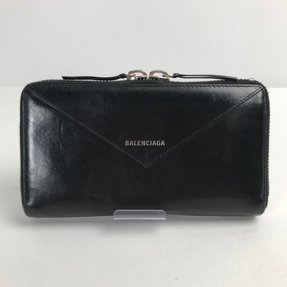 【中古品】【メンズ】 BALENCIAGA バレンシアガ 381226・1000 ラウンド ジップ ファスナー ウォレット 長財布 ブランド 180-241115-mh-05-fuz カラー：ブラック 万代Net店