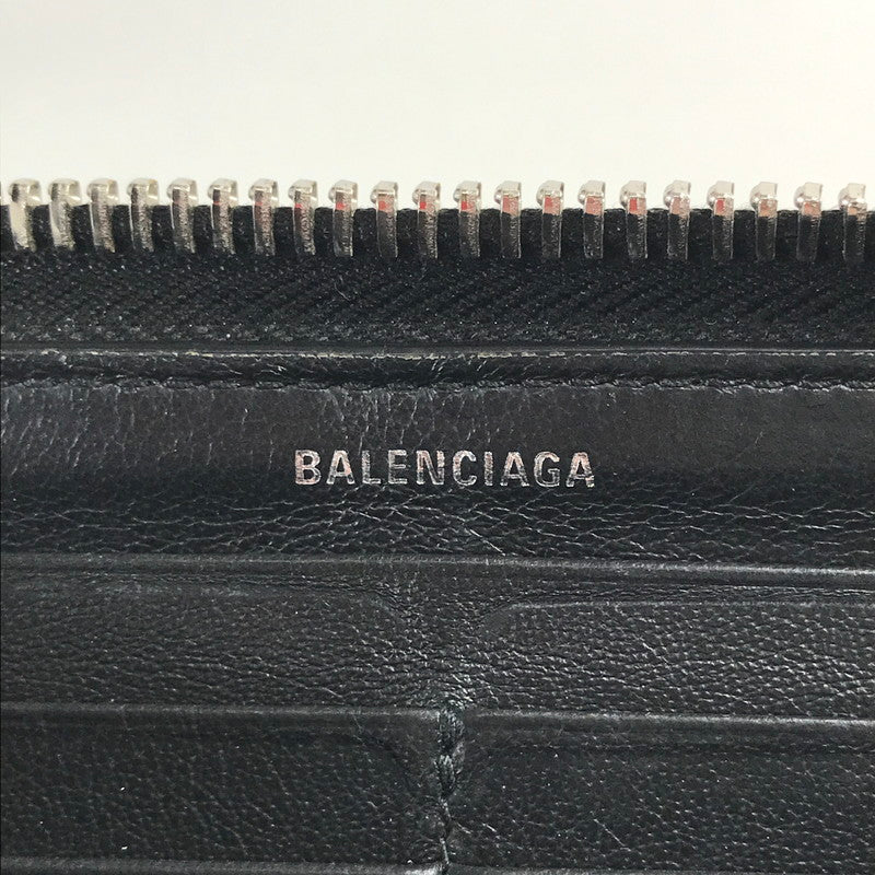 【中古品】【メンズ】 BALENCIAGA バレンシアガ 381226・1000 ラウンド ジップ ファスナー ウォレット 長財布 ブランド 180-241115-mh-05-fuz カラー：ブラック 万代Net店