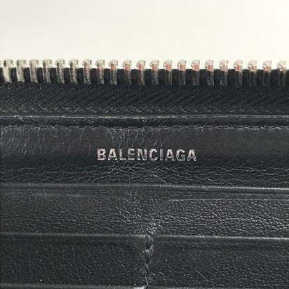 【中古品】【メンズ】 BALENCIAGA バレンシアガ 381226・1000 ラウンド ジップ ファスナー ウォレット 長財布 ブランド 180-241115-mh-05-fuz カラー：ブラック 万代Net店