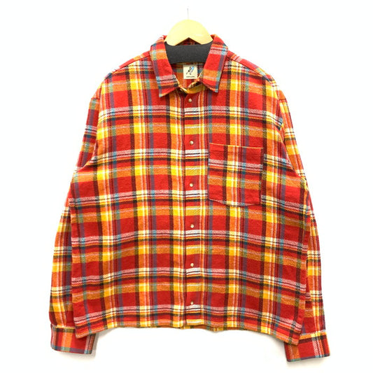 【中古品】【メンズ】 INNOCENCE NY FLANNEL SHIRT フランネル 長袖シャツ トップス ブランド 古着 142-241116-gm-19-fuz サイズ：3 カラー：オレンジ 万代Net店