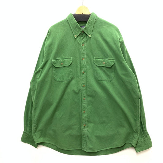 【中古品】【メンズ】 LANDS' END 90s 長袖シャツ トップス ブランド 古着 145-241222-gm-23-fuz サイズ：XXL カラー：グリーン 万代Net店