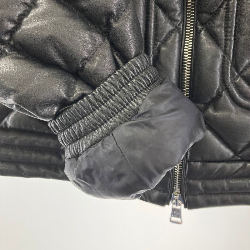 【中古品】【メンズ】 MONCLER モンクレール C20914096005 17AW GEMOT GIUBBOTTO ジェモット レザー ダウン ジャケット コート アウター ブランド 古着 141-241128-mh-01-fuz サイズ：1 カラー：ブラック 万代Net店