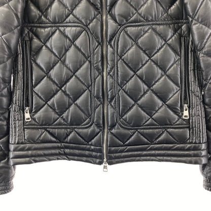 【中古品】【メンズ】 MONCLER モンクレール C20914096005 17AW GEMOT GIUBBOTTO ジェモット レザー ダウン ジャケット コート アウター ブランド 古着 141-241128-mh-01-fuz サイズ：1 カラー：ブラック 万代Net店