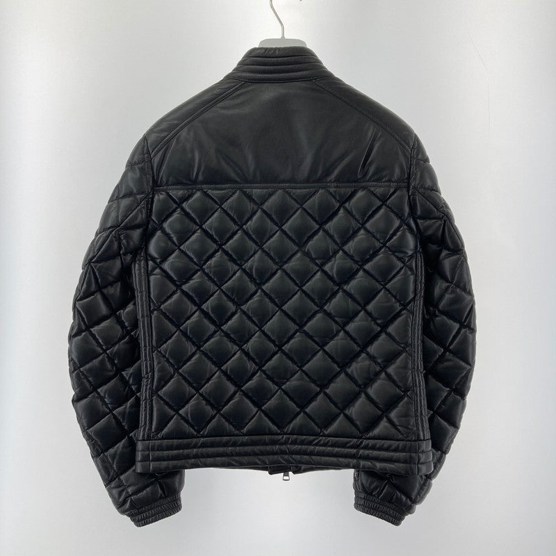 【中古品】【メンズ】 MONCLER モンクレール C20914096005 17AW GEMOT GIUBBOTTO ジェモット レザー ダウン ジャケット コート アウター ブランド 古着 141-241128-mh-01-fuz サイズ：1 カラー：ブラック 万代Net店