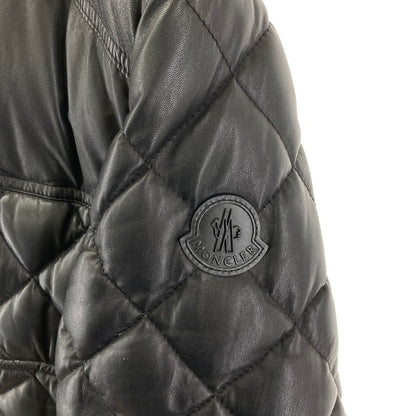 【中古品】【メンズ】 MONCLER モンクレール C20914096005 17AW GEMOT GIUBBOTTO ジェモット レザー ダウン ジャケット コート アウター ブランド 古着 141-241128-mh-01-fuz サイズ：1 カラー：ブラック 万代Net店