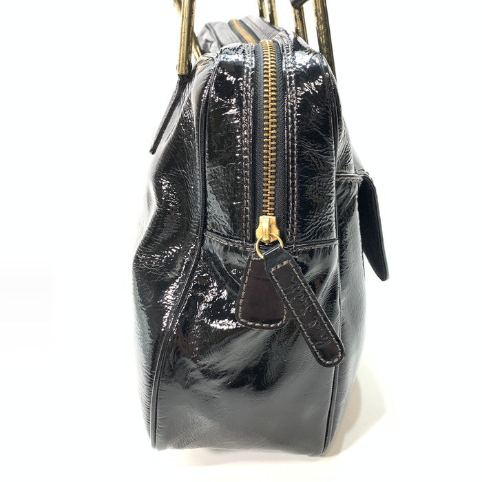 【中古品】【メンズ/レディース】 Paul Smith ポール・スミス エナメル ハンドバッグ ブランド バッグ カバン 188-241130-gm-07-fuz カラー：ブラック 万代Net店