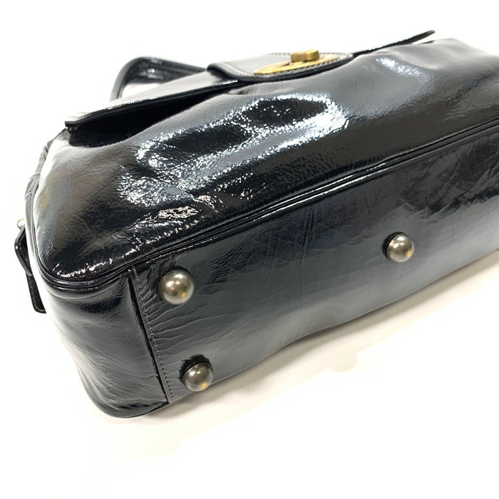 【中古品】【メンズ/レディース】 Paul Smith ポール・スミス エナメル ハンドバッグ ブランド バッグ カバン 188-241130-gm-07-fuz カラー：ブラック 万代Net店