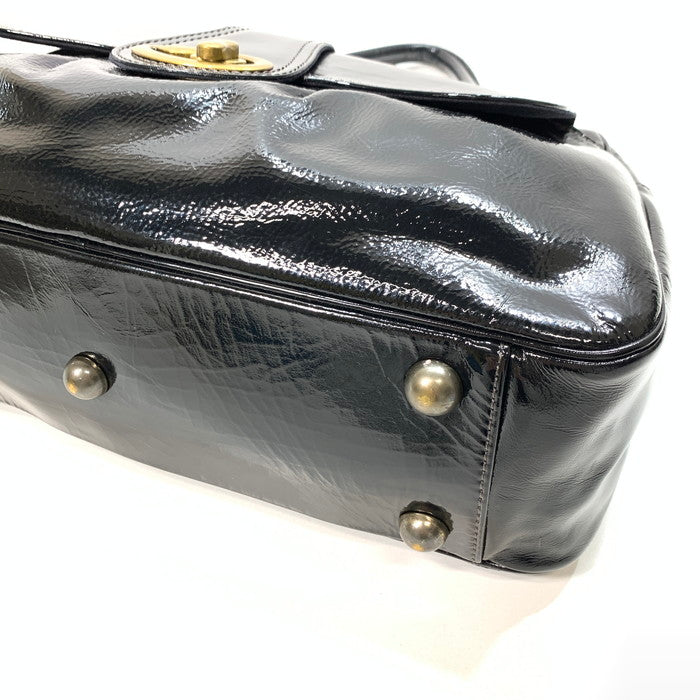 【中古品】【メンズ/レディース】 Paul Smith ポール・スミス エナメル ハンドバッグ ブランド バッグ カバン 188-241130-gm-07-fuz カラー：ブラック 万代Net店