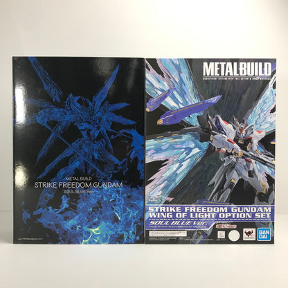 【中古美品】 完備品 機動戦士ガンダム  SEED DESTINY METAL BUILD メタル ビルド ストライク フリーダム ガンダム SOUL BLUE Ver. ＋光の翼オプションセット フィギュア 056-250103-mh-07-fuz 万代Net店