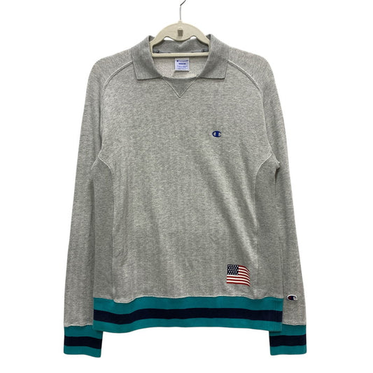 【中古品】【メンズ】 Champion チャンピオン 襟付スウェット トップス アウター ブランド 古着 148-250329-gm-15-fuz サイズ：M カラー：グレー 万代Net店