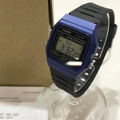 【中古品】【メンズ】 CASIO カシオ 時計 腕時計 BLUE 箱・取扱説明書付属 198-261014-io-05-fuzh カラー：ブルーメタル 万代Net店