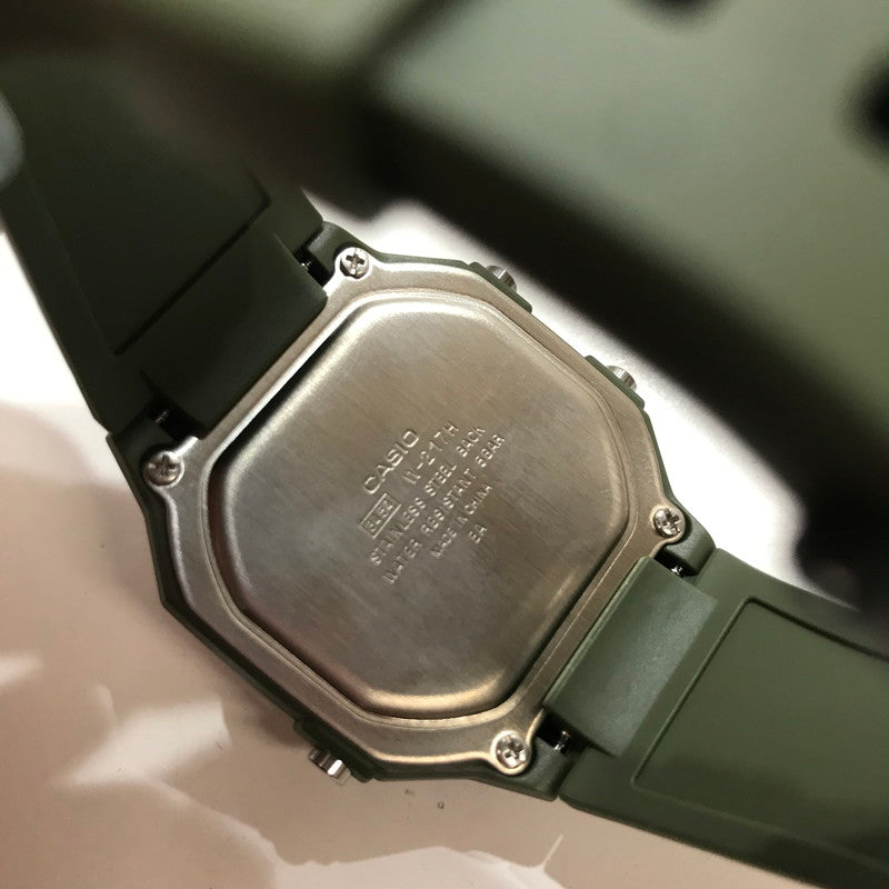 【中古品】【メンズ】 CASIO カシオ W-217H 時計 腕時計 取り扱い説明書付属 198-261014-io-06-fuzh カラー：カーキ 万代Net店