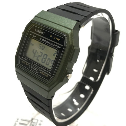 【中古品】【メンズ】 CASIO カシオ F-91WM 時計 時計 腕時計 取り扱い説明書付属 198-261014-io-02-fuzh カラー：メタルカーキ 万代Net店