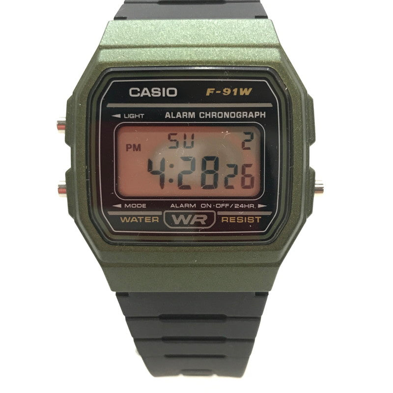 【中古品】【メンズ】 CASIO カシオ F-91WM 時計 時計 腕時計 取り扱い説明書付属 198-261014-io-02-fuzh カラー：メタルカーキ 万代Net店