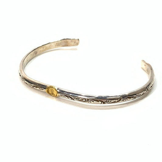 【中古品】【メンズ】 WILDWOOD HALF ROUND GOLD BANGLE バングル アクセサリー ブランド 192-241222-gm-10-fuz カラー：シルバー 万代Net店