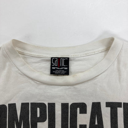 【中古品】【メンズ】  SAINT MICHAEL セントマイケル 河村康輔 SM-A23-0000-C18 COMPLICATED プリント Tシャツ トップス ブランド 古着 142-250205-mh-04-fuz サイズ：XL カラー：ホワイト 万代Net店