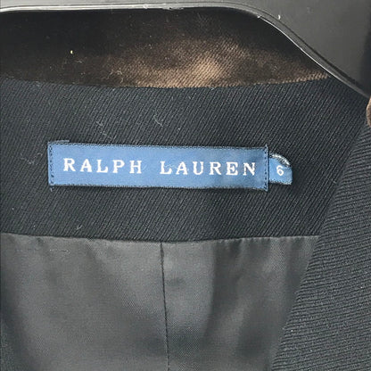 【中古品】【レディース】 RALPH LAUREN ラルフローレン 上襟 ベロア切替 テーラード ジャケット コート アウター ブランド 古着 169-250122-mh-11-fuz サイズ：6 カラー：ブラック 万代Net店