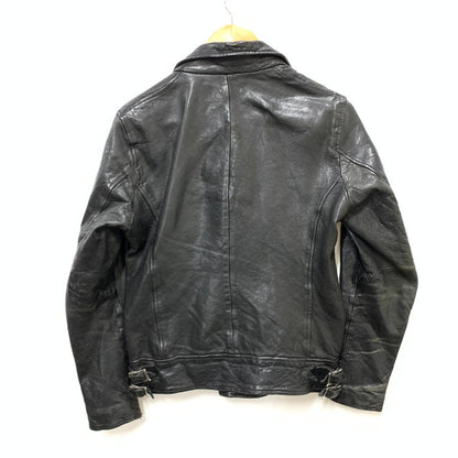 【中古品】【メンズ】 FUGA ライダースジャケット シングル レザージャケット トップス アウター ブランド 古着 147-241228-gm-40-fuz サイズ：44 カラー：ブラック 万代Net店